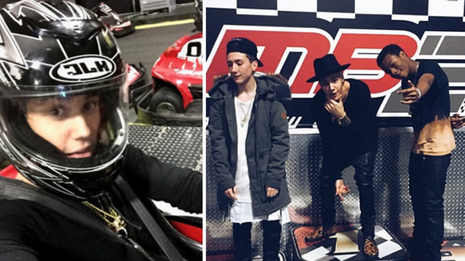 Justin Bieber se bavil s přáteli